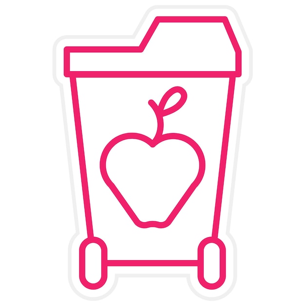 Diseño vectorial Estilo del icono de residuos de alimentos