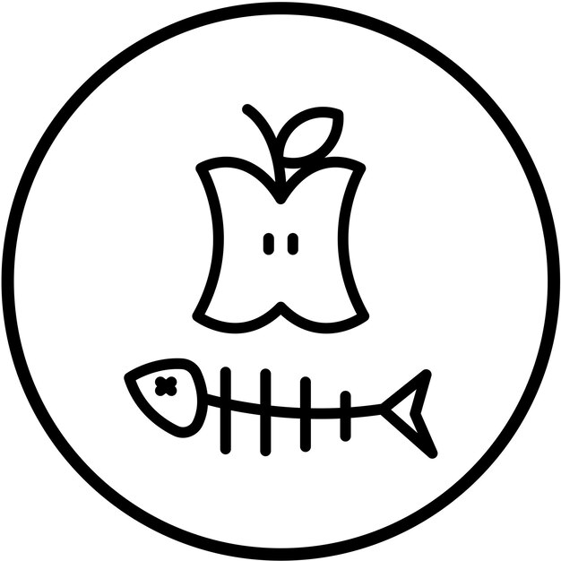 Diseño vectorial Estilo del icono de residuos de alimentos