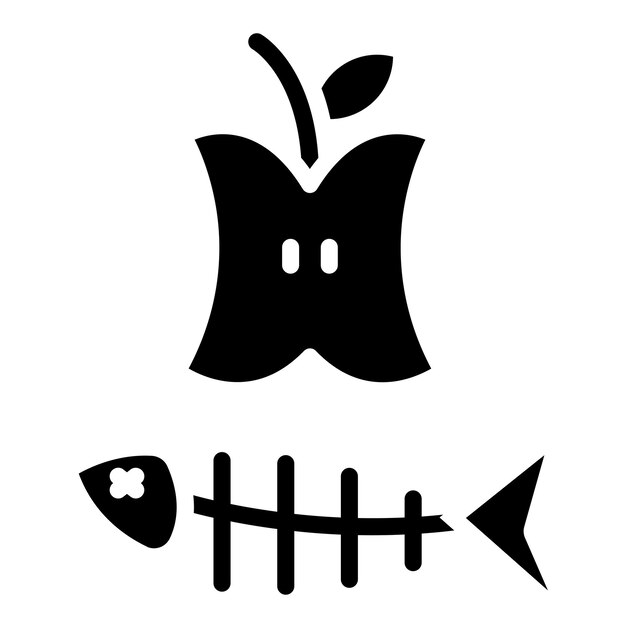 Diseño vectorial Estilo del icono de residuos de alimentos