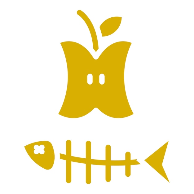 Diseño vectorial Estilo del icono de residuos de alimentos