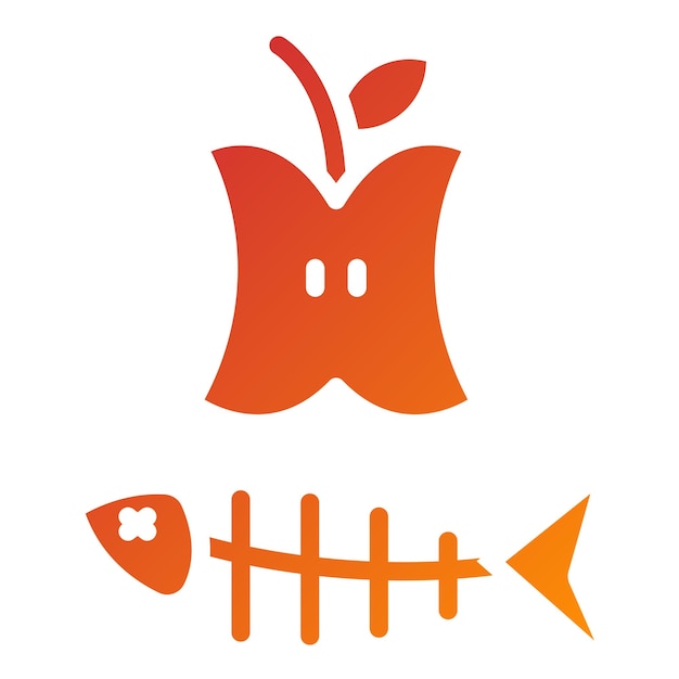 Diseño vectorial Estilo del icono de residuos de alimentos
