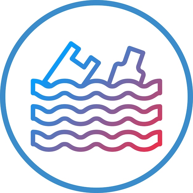 Diseño vectorial Estilo del icono de residuos oceánicos