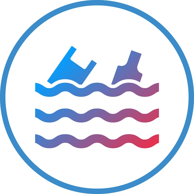 Diseño vectorial Estilo del icono de residuos oceánicos