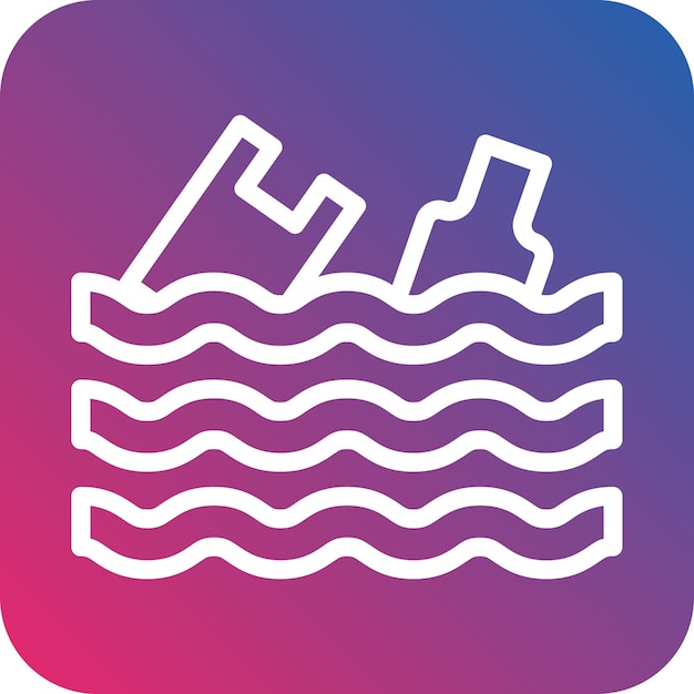 Diseño vectorial Estilo del icono de residuos oceánicos