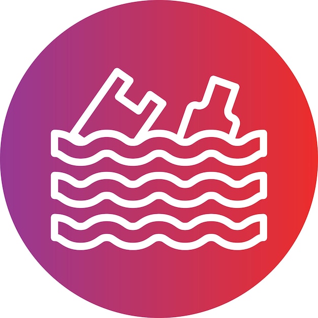 Diseño vectorial Estilo del icono de residuos oceánicos