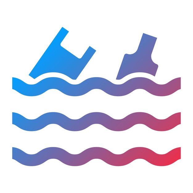 Diseño vectorial Estilo del icono de residuos oceánicos