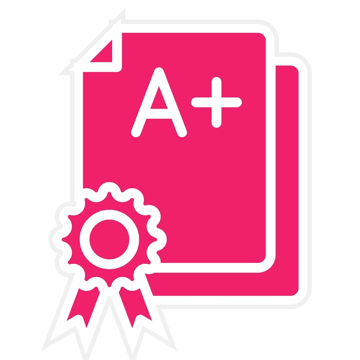 Vector diseño vectorial estilo del icono de los resultados de los estudiantes