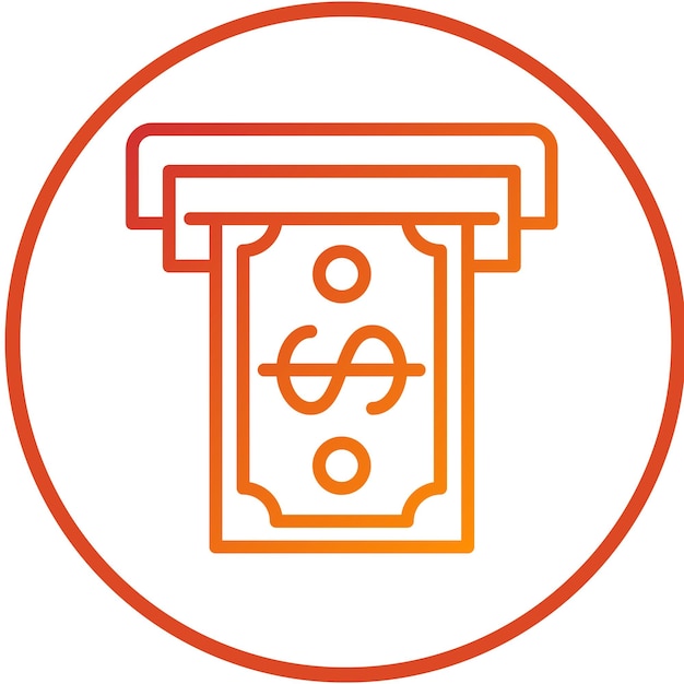 Diseño vectorial Estilo del icono de retiro de efectivo