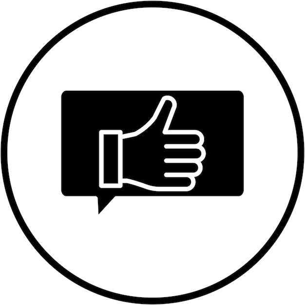 Diseño vectorial Estilo del icono de retroalimentación positiva