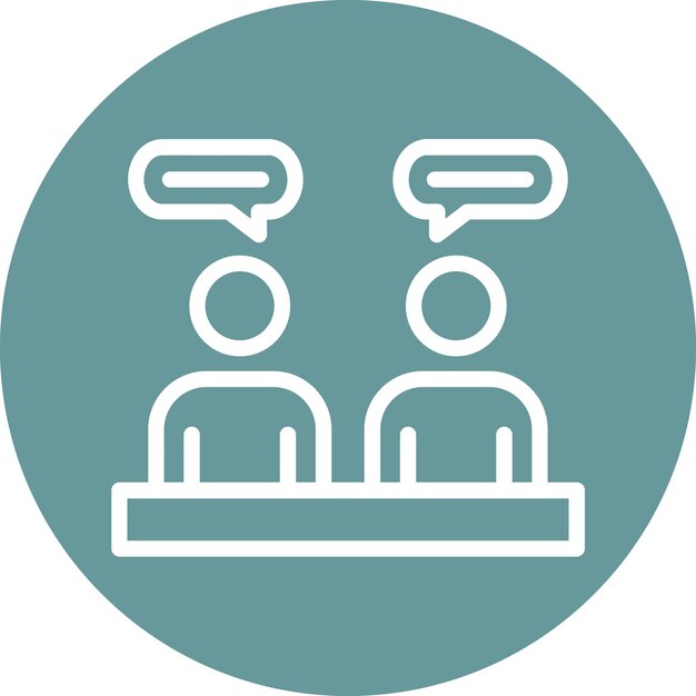 Diseño vectorial Estilo del icono de la reunión del cliente