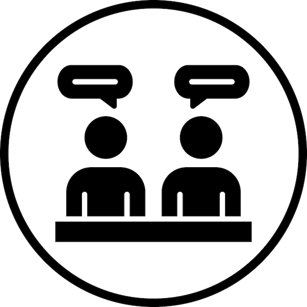 Diseño vectorial Estilo del icono de la reunión del cliente