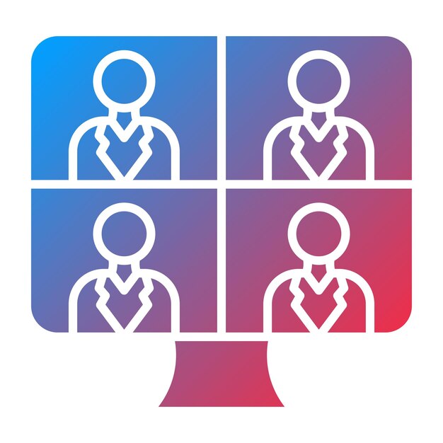 Diseño vectorial Estilo del icono de la reunión en línea