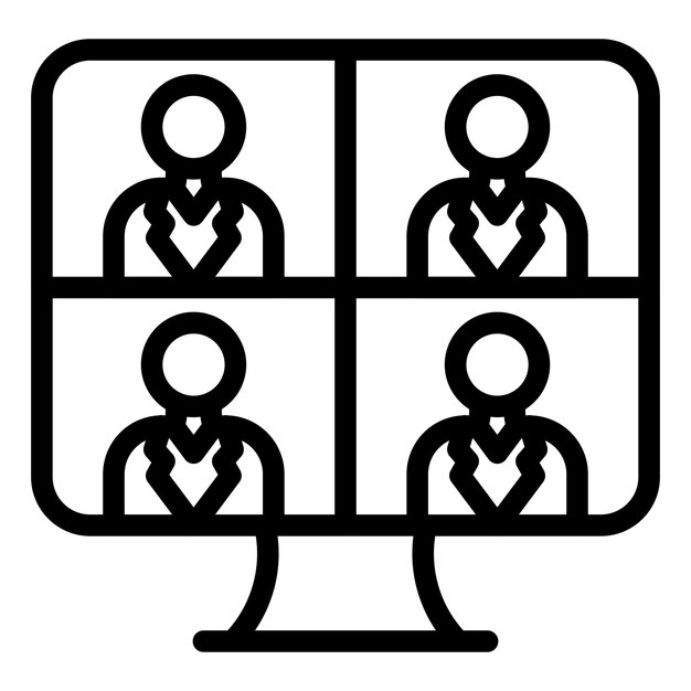 Diseño vectorial Estilo del icono de la reunión en línea