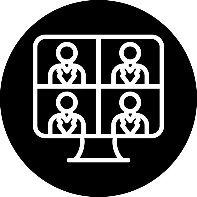 Diseño vectorial Estilo del icono de la reunión en línea