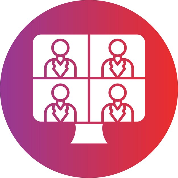 Diseño vectorial Estilo del icono de la reunión en línea