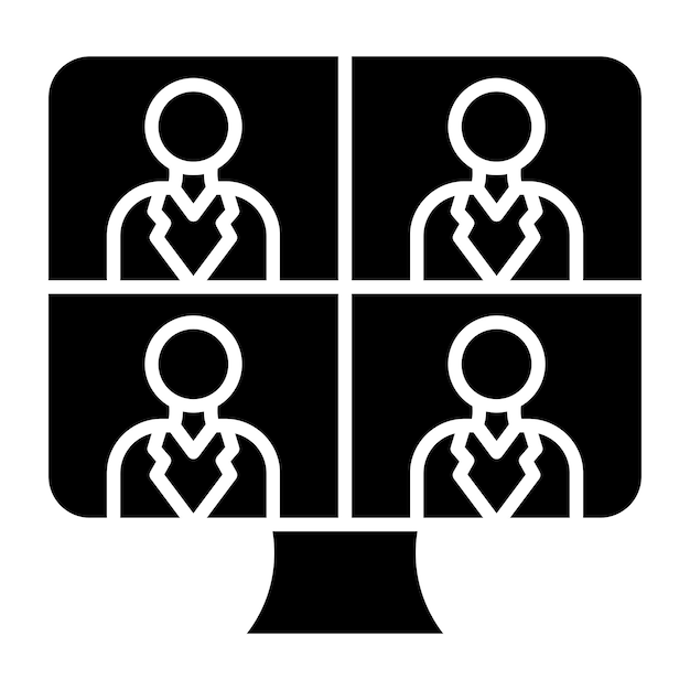 Diseño vectorial Estilo del icono de la reunión en línea