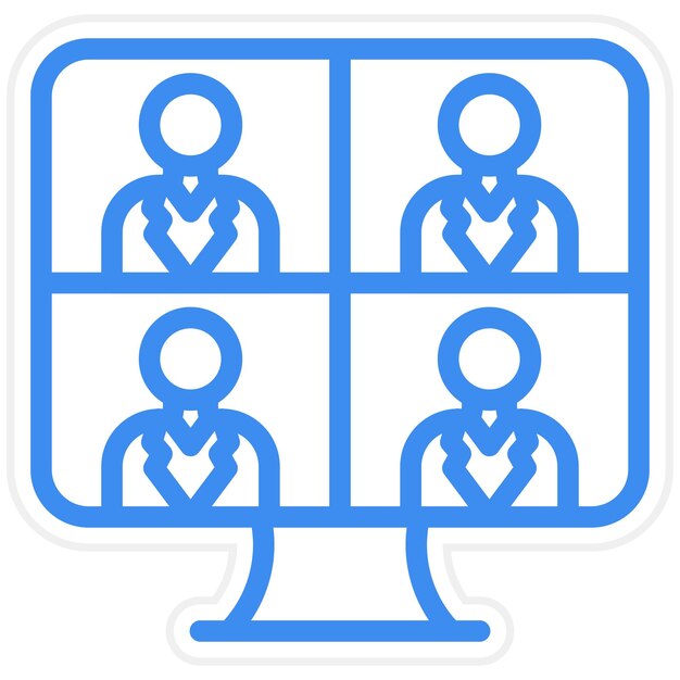 Diseño vectorial Estilo del icono de la reunión en línea