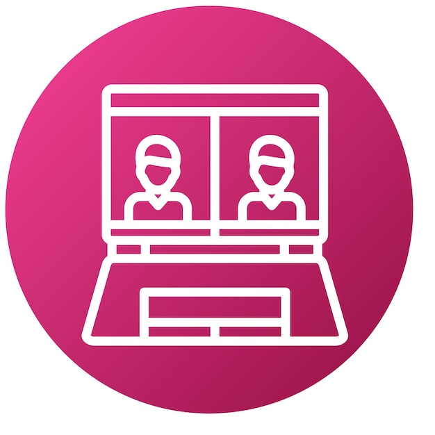 Diseño vectorial Estilo del icono de la reunión en línea