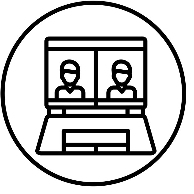 Diseño vectorial Estilo del icono de la reunión en línea