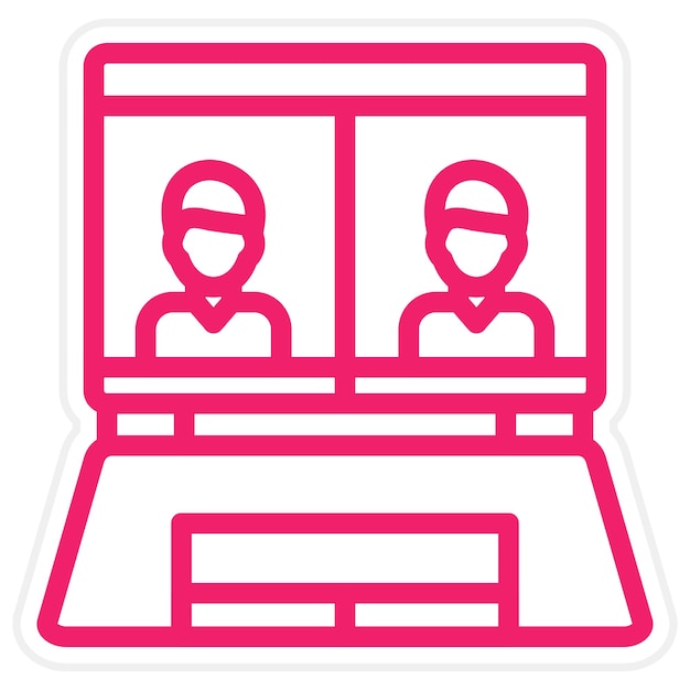 Diseño vectorial Estilo del icono de la reunión en línea