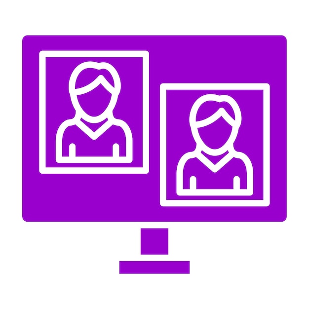 Diseño vectorial Estilo del icono de la reunión en línea