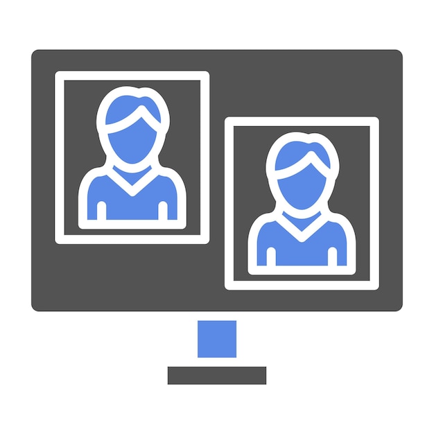 Diseño vectorial Estilo del icono de la reunión en línea