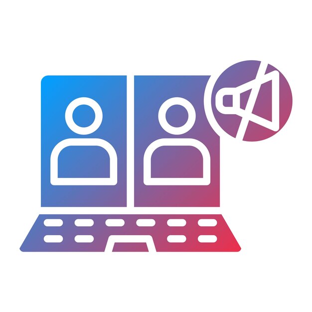 Diseño vectorial Estilo del icono de la reunión de Mute