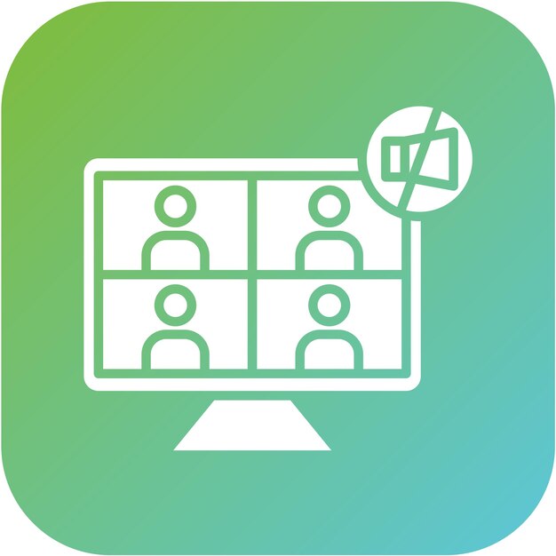 Diseño vectorial Estilo del icono de la reunión de Mute