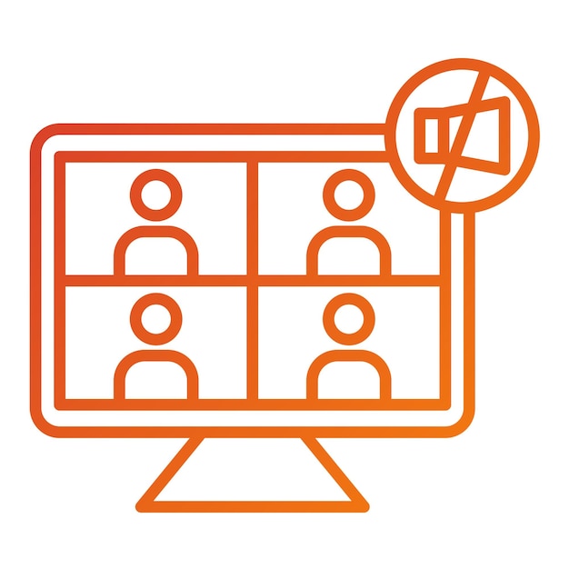 Diseño vectorial Estilo del icono de la reunión de Mute