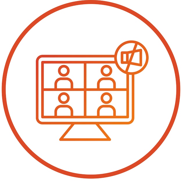 Diseño vectorial Estilo del icono de la reunión de Mute