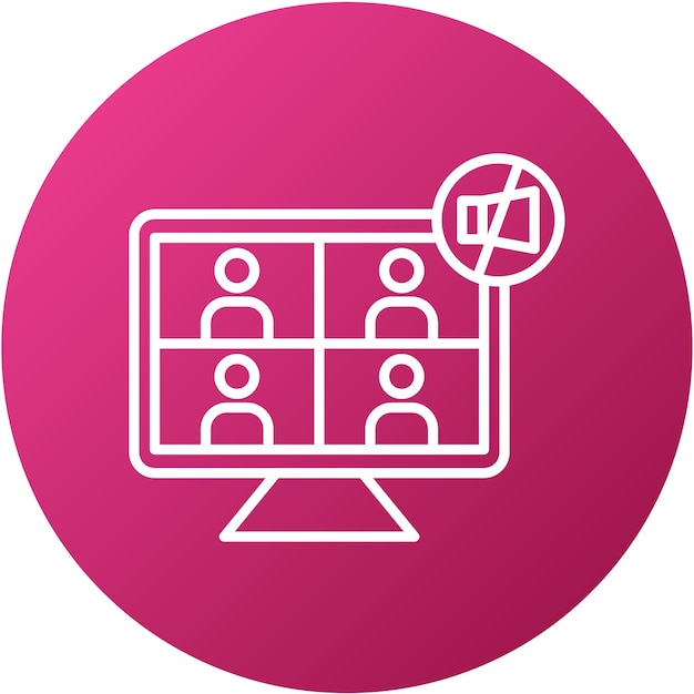 Diseño vectorial Estilo del icono de la reunión de Mute