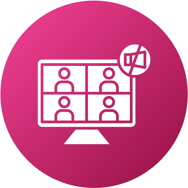 Diseño vectorial Estilo del icono de la reunión de Mute