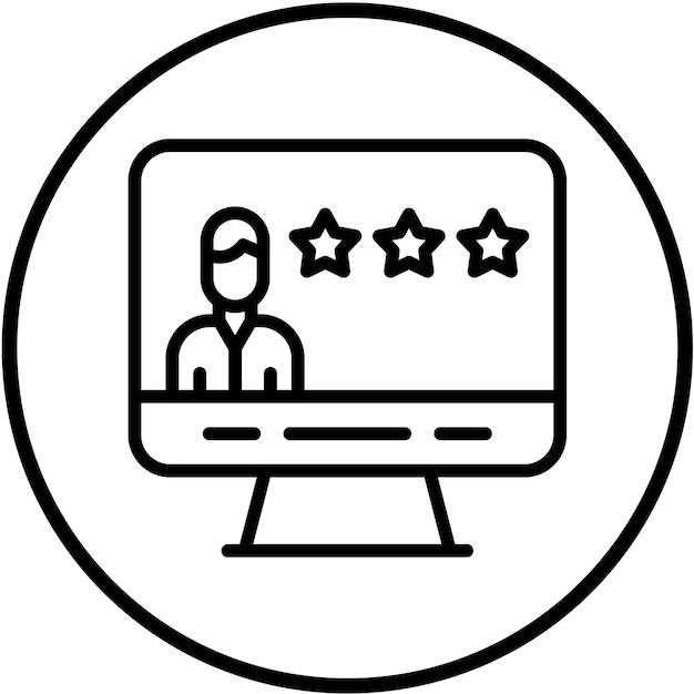 Diseño vectorial Estilo del icono de revisión del cliente