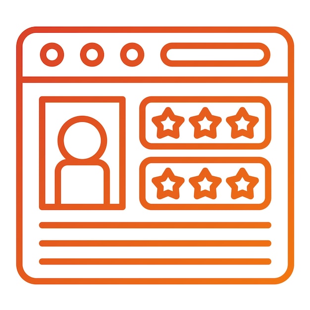 Diseño vectorial Estilo del icono de revisión del cliente
