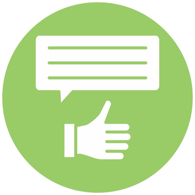 Diseño vectorial Estilo del icono de la revisión positiva