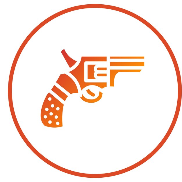 Diseño vectorial Estilo del icono del revólver