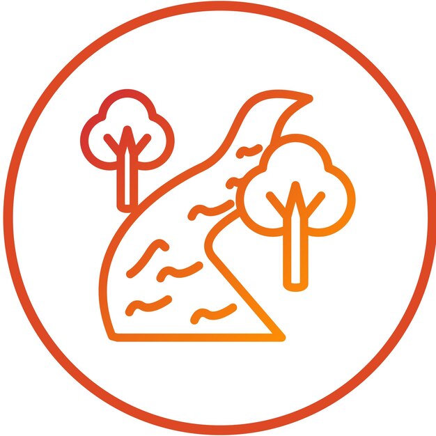 Diseño vectorial Estilo del icono del río