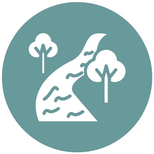 Diseño vectorial Estilo del icono del río