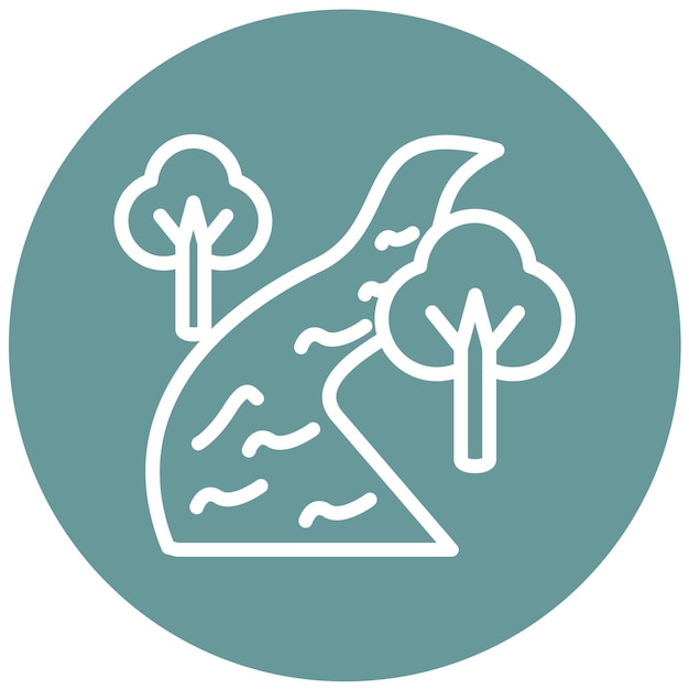 Diseño vectorial Estilo del icono del río