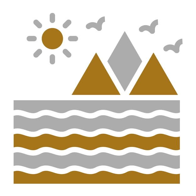 Diseño vectorial Estilo del icono del río