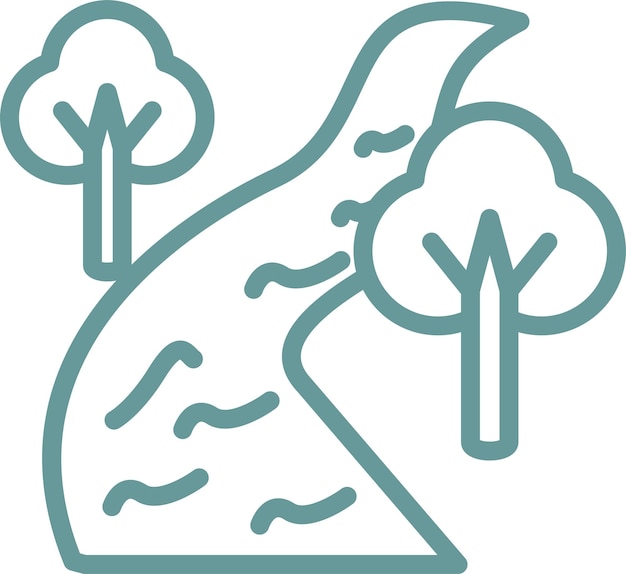 Diseño vectorial Estilo del icono del río
