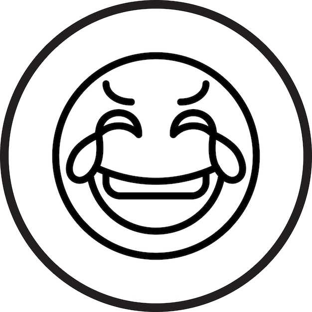 Diseño vectorial de estilo de icono de risa