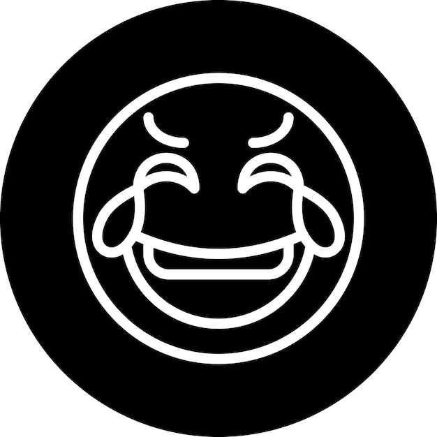 Diseño vectorial de estilo de icono de risa