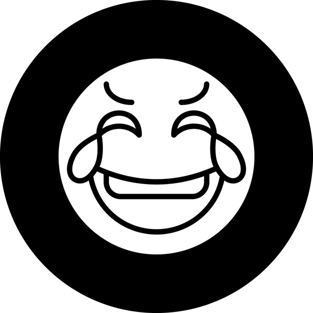 Diseño vectorial de estilo de icono de risa