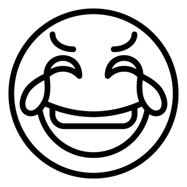 Diseño vectorial de estilo de icono de risa