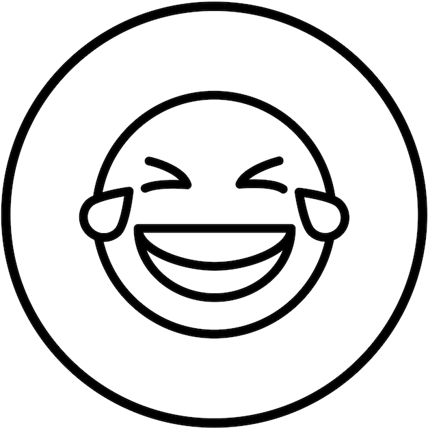 Diseño vectorial de estilo de icono de risa