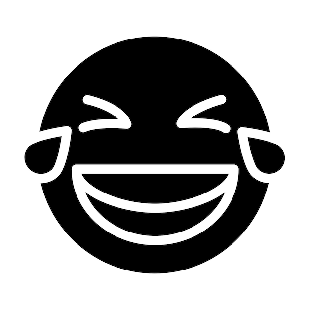 Diseño vectorial de estilo de icono de risa