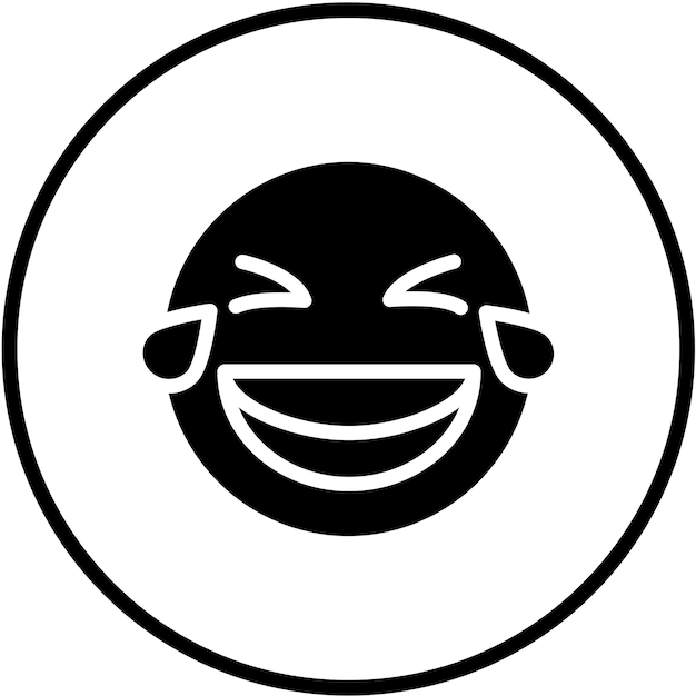 Diseño vectorial de estilo de icono de risa