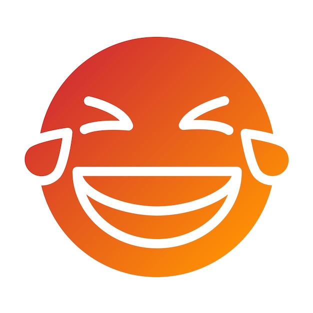 Diseño vectorial de estilo de icono de risa