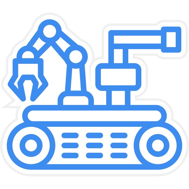 Diseño vectorial Estilo del icono del robot militar